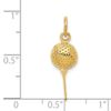 Solid 14k Yellow Gold Golf Ball Charm Pendant - 24mm x 8mm