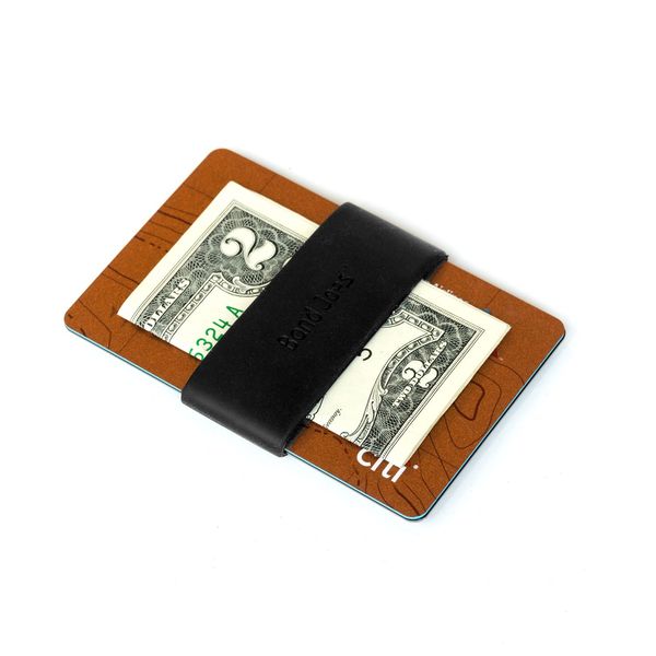 GRIFITI Band Joes Pocket Wallet Replacement Super Slim Profile Colorful Silicone Rubber Band Money Wide Strap Grip Clip Silicone Band for Credit Card, License and Cash Holder, Black