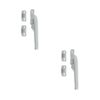 2 Pack Premium 124mm White Non-Lockable Casement Fasteners for Modern Windows - Window Handle