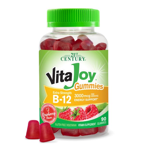 21st Century VitaJoy Extra Strength B-12 3000 mcg Gummies, Raspberry, 90 Count