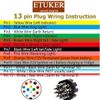 ETUKER 13 Pin Trailer Plug, Waterproof 12V Caravan Plug, Trailer Electrical Connector