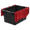 Sterilite 12 Gallon Hinged Lid Industrial Tote, Stackable Storage Bin, 6 Pack
