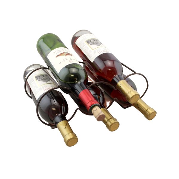 Dependable Industries Stackable Steel Wine Rack 5-Bottle Free Standing Countertop Holder Bronze