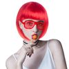 BDSHUNBF 5PCS Short Bob Wig, Heat Resistant Synthetic Wigs, Women's Wigs for Daily Party, Shoulder Length Wig, Costume Colorful Cosplay, Bachelorette Neon Party Favors, Halloween Decorations(Red)
