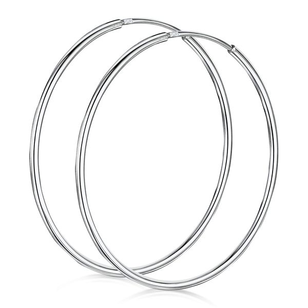 Amberta Women’s 925 Sterling Silver 40 mm Hoop Earrings