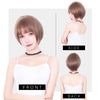 Tefure D-3110 Short Bob Wig, Heat Resistant, Full Wig, Black Hair, Brown, Gray, Blue, Natural, Round Silhouette, Wig Net Included, Round Short, brown (light brown)