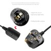 2 Pack E27 Lamp Holder Socket,Pendant Light Ceiling Lighting Suspended Hanging Light Fitting Cable Plug with On/Off Switch-UK Plug for Ceiling Lamps Table Floor Lights (Black)