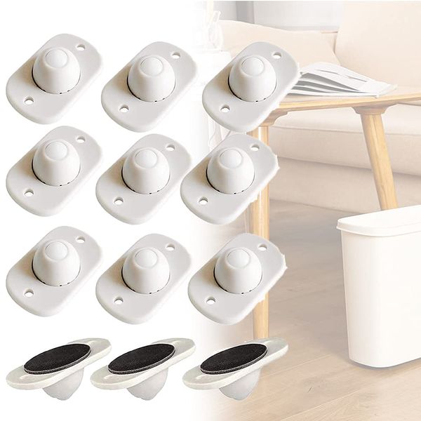 Self Adhesive Castor Wheels, Small Castor Wheels Mini Swivel Casters Wheels Self Adhesive Casters Stick On Castors for Small Furniture Trash Can Box 12PCS