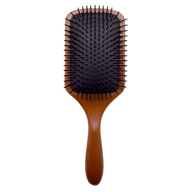 Aoyama Labo Wood Paddle Brush, Stretches to Match the Scalp, Promotes Blood Circulation, Hair Brush, 1.0 Pieces