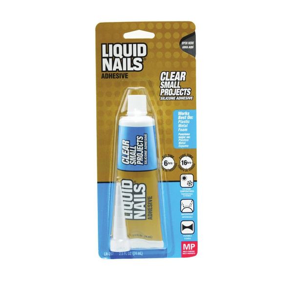 Liquid Nails Clear Small Projects Silicone Adhesive, 2.5 oz