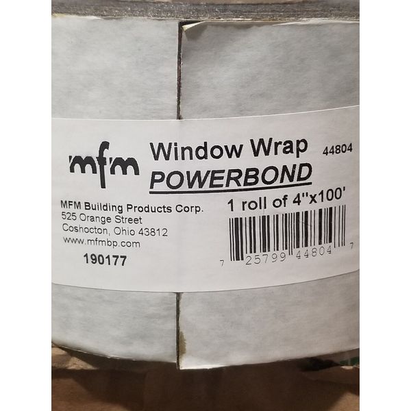 MFM WindowWrap PowerBond 4"x100' Waterproof Self Adhesive Membrane Tape 1 roll
