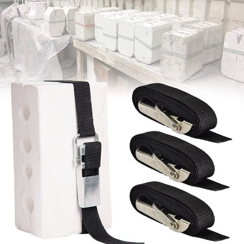 Plaster Mold Banding Straps for Potters Ceramic, Home Crafters - Heavy Duty Fasteners, 3 Pcs (4')