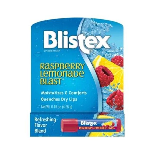 24 Pack Blistex Raspberry Lemonade Blast Fruit Blend Lip Balm SPF 15 .15 Oz Each