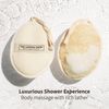 The Loofah Shop Bath Loofah Sponge, Exfoliating Body Scrubber, Shower Luffa for Men, Women and Kids Made of Eco-Friendly Natural Egyptian Loofah with Cotton Travel Pouch, 7" x 5.25" (2 Pack)