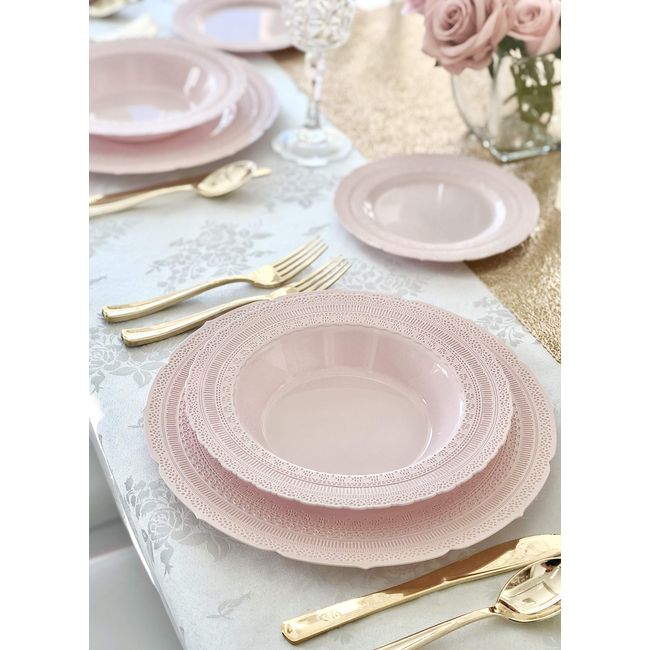 Disposable Plastic Wedding Dinner Plate for 25 Guests