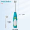RAZOKO Kids Electric Toothbrush 3 Sided Toothbrush,Sonic Toddler Toothbrush with 2 Brush Heads , Intelligent Timer 5 Gears Adjustment,Ipx7 Waterproof ,USB Cable