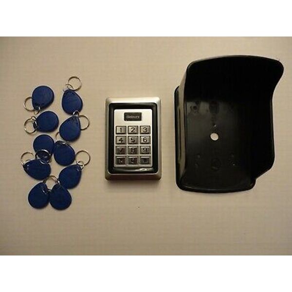 Gate Door Entry Access Control System Metal Keypad Keyfob Rain Cover Kit Set A3