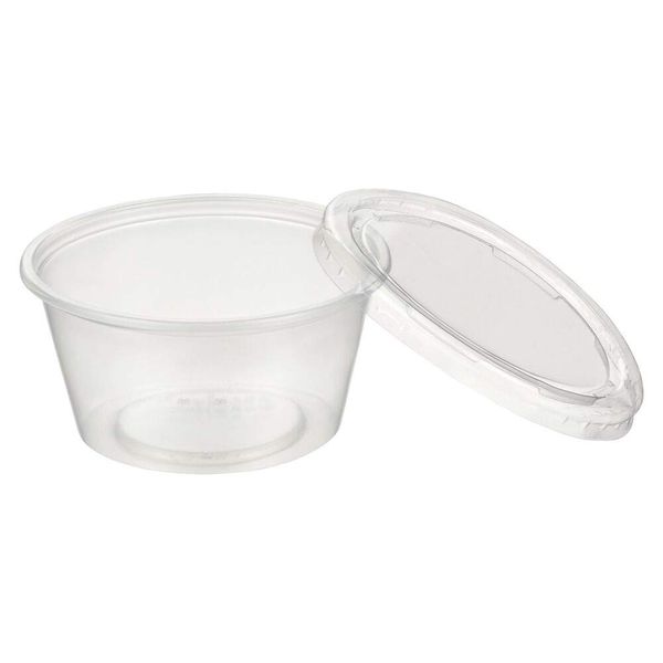 VEPATIM 200 Dressingbecher Saucenbecher 30ml transparent mit Deckel aus PP