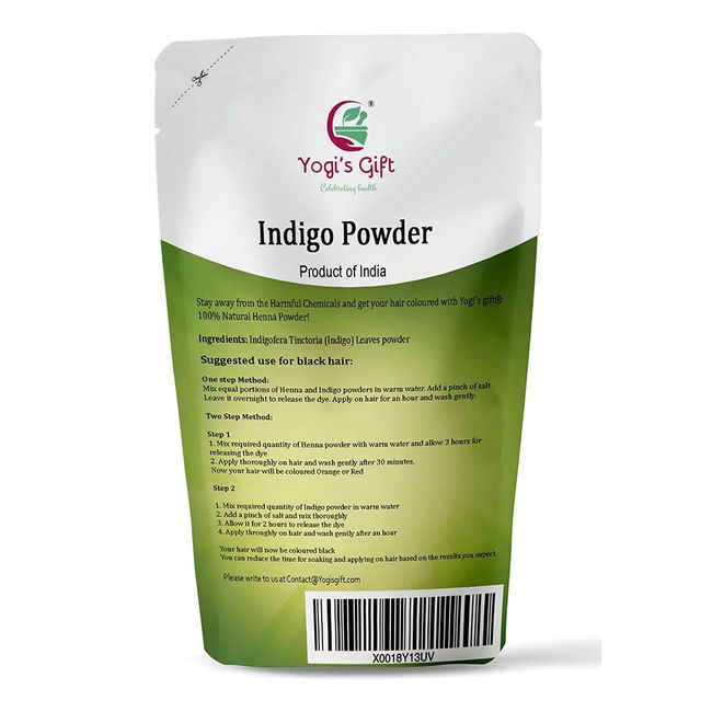Yogis Gift | Organic Indigo Powder for Hair 2 lb | Ideal for Black and Dark Hair | Indigofera Tinctoria | Black Henna | Organic Natural Hair Color