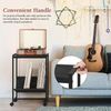 2 Tier End Table Record Player Stand w/Wheel Turntable Stand Vinyl Records Shelf