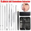 9 PCS Blackhead Remover Pimple Tool Kit Acne Comedone Extractor Tweezer & Needle