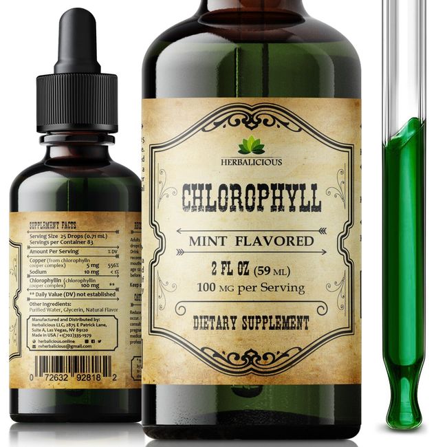 Liquid Chlorophyll Drops - Cleanse & Support Your Immune System & Energy Natural