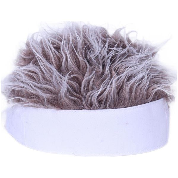 4UFIT Novelty Hair Beanie Docker Cap Adjustable Brimless Hat Wig Spiked Hairs Unisex Cycling Bike Bicycle Cap Fake Hair Wig