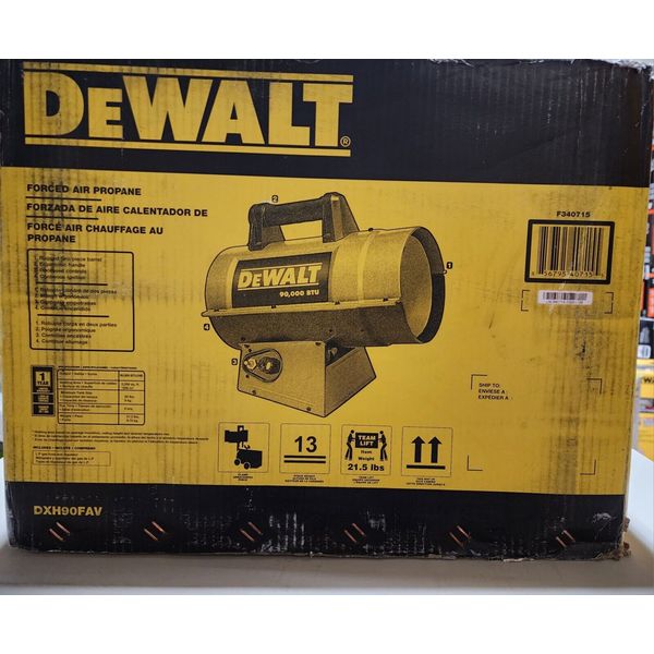 DEWALT DXH90FAV Forced Air Propane Heater NEW