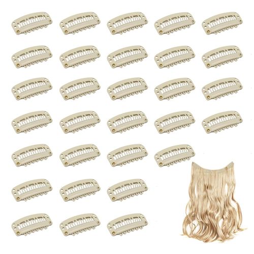 Dreamlover Wig Clips, Small, Clips for Blonde Extensions, Wigs Snap Clips, Pack of 30