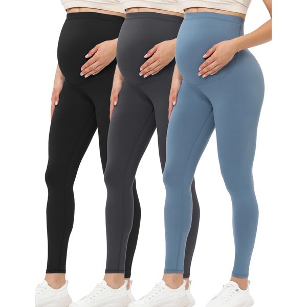 Buttergene Women's Maternity Leggings Over The Belly Maternity Yoga Pants Workout Pregnancy Leggings