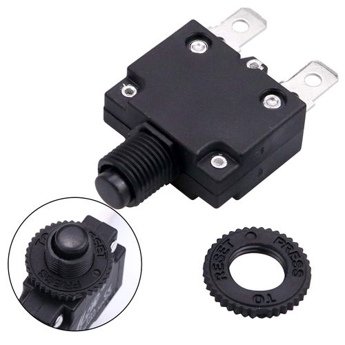 RKURCK 125/250V AC 32V DC Push Button Circuit Breaker 7 Amps, Thermal Overload Protector Switch, Manual Reset Thermal Circuit Breaker 7A