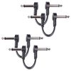GOGHOST 4 Inch Guitar Patch Cables 4 Pack, 1/4" TS Right Angle Effect Pedal Flat Cables, Pedal Board Patch Cables, Black