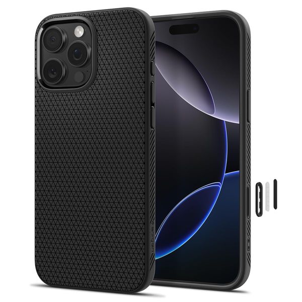 Spigen Liquid Air Designed for iPhone 16 Pro Max Case [Camera Control Button Coverage] [Military-Grade Protection] Compatible with MagSafe - Matte Black