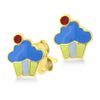Children's  Gold Plated .925 Sterling Silver Cupcake Earrings