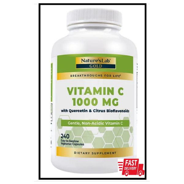 Nature's Lab Vitamin C 1000 mg., 240 Vegetarian Capsules * FAST SHIPPING *