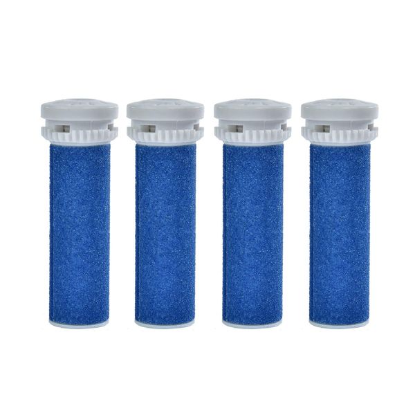 4 Pack Blue Replacement Roller Compatible with Scholl Express Pedi Foot Smoother-Extra Coarse