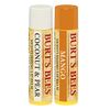 Burt's Bees 100% Natural Moisturizing Lip Balm, Coconut & Pear and Mango with Beeswax & Fruit Extracts - 2 Tubes, 2 Fl OZ