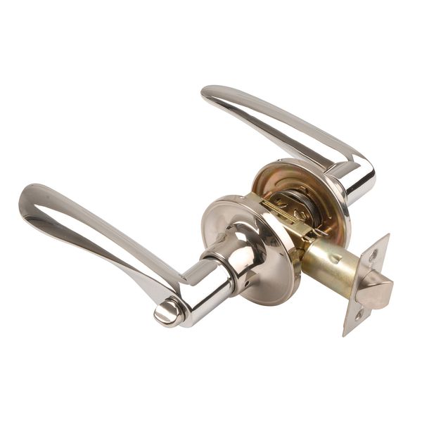 Excel Architectural DP6974 Reversible Privacy Door Handle on Rose Set with Adjustable Latch, Polished Chrome
