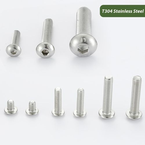 AMLOOPH M6 Bolts, M6 X 30mm Hex Socket Button Head Machine Bolts/Screws -Fully Threaded A2 304 Stainless Steel Hex Long Socket Screws M6 (Pack Of 20)