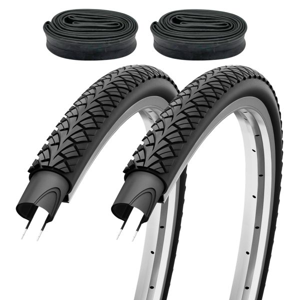 2er Set Fahrradreifen 28x1,50 Zoll 40-622 700x38c mit Fahrradventil Schläuchen DV