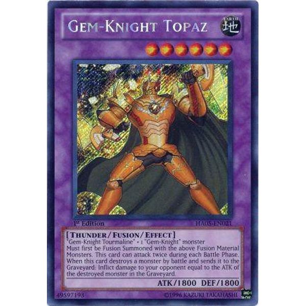 Yu-Gi-Oh! Card HA05-EN021 Gem-Knight Topaz