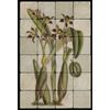 1624 Orchid Backsplash Mural Tumbled Marble Tiles Kitchen Ideas