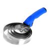 BOTH WINNERS Reversible Stainless Steel Curry Comb with Soft Touch Grip (Blue)