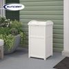 Suncast Wicker Resin Outdoor Hideaway Trash Can Bin with Latching Lid (2 Pack)