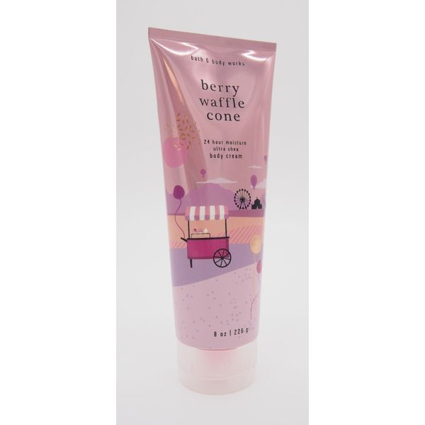 (1) Bath & Body Works Pink Purple Berry Waffle Cone 24Hr Ultra Shea Cream 8oz