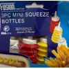 PADMASHRE 3PC Mini Squeeze Plastic Sauce Bottles Assorted Colours