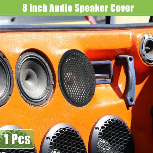 ACROPIX Universal 8" Car Speaker Grills Cover Mesh Round 8 Inch Audio Speaker Subwoofer Guard Protector Case with Mounting Screws Iron Black - Pack of 1