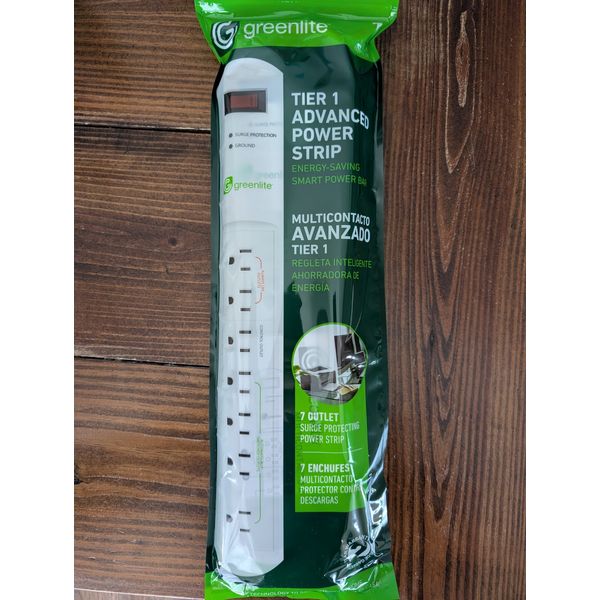 Greenlite Tier 1 Advanced Current Sensing 7 Outlet Power Strip Ideal For PC & TV