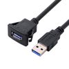 cablecc 1m Waterproof USB 3.0 Extension Latch Mount Car Aux Cable for Dashboard Panel (Single USB 3.0)
