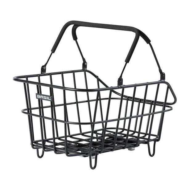 Basil Cento Aluminum MIK Multi System Rear Bicycle Basket - 11234, Black, One Size (2128015910)